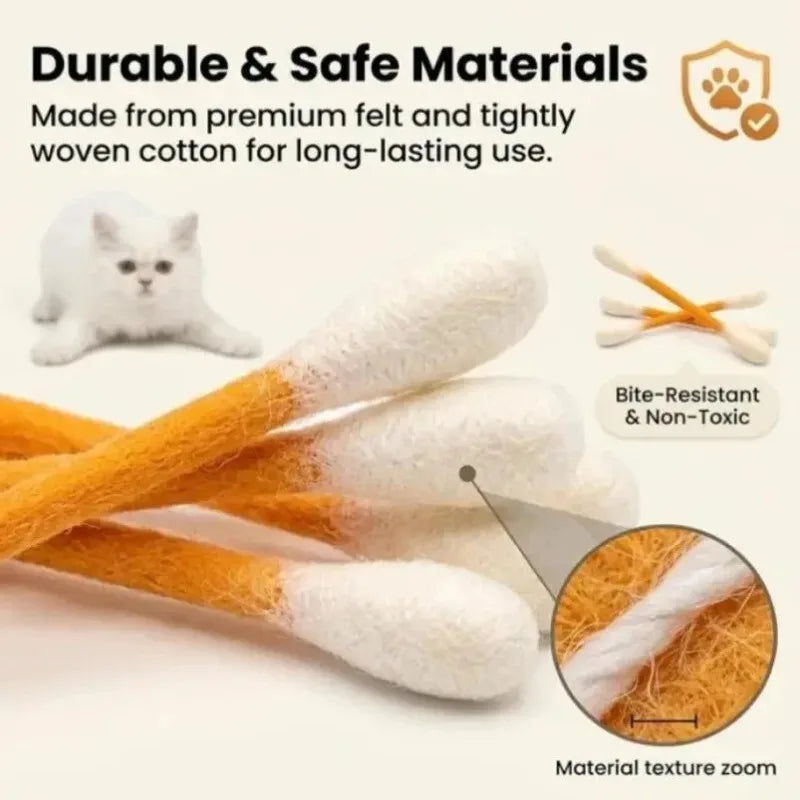 Catnip Chew Toy – Cotton Swab Shaped Cat Bite Stick
