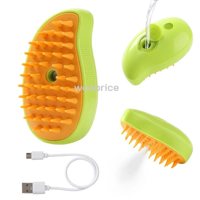 Cat Steam Brush 3-in-1 Pet Grooming Brush for Loose Hair & Tangles