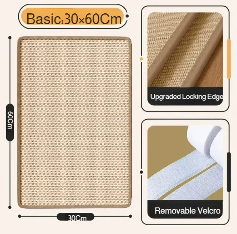 Multi-Function Cat Sisal Scratcher Pad, Sofa Protection Anti-Scratch Mat, No Lint Claw Grinding Pad for Cat Pet Daily Supplies