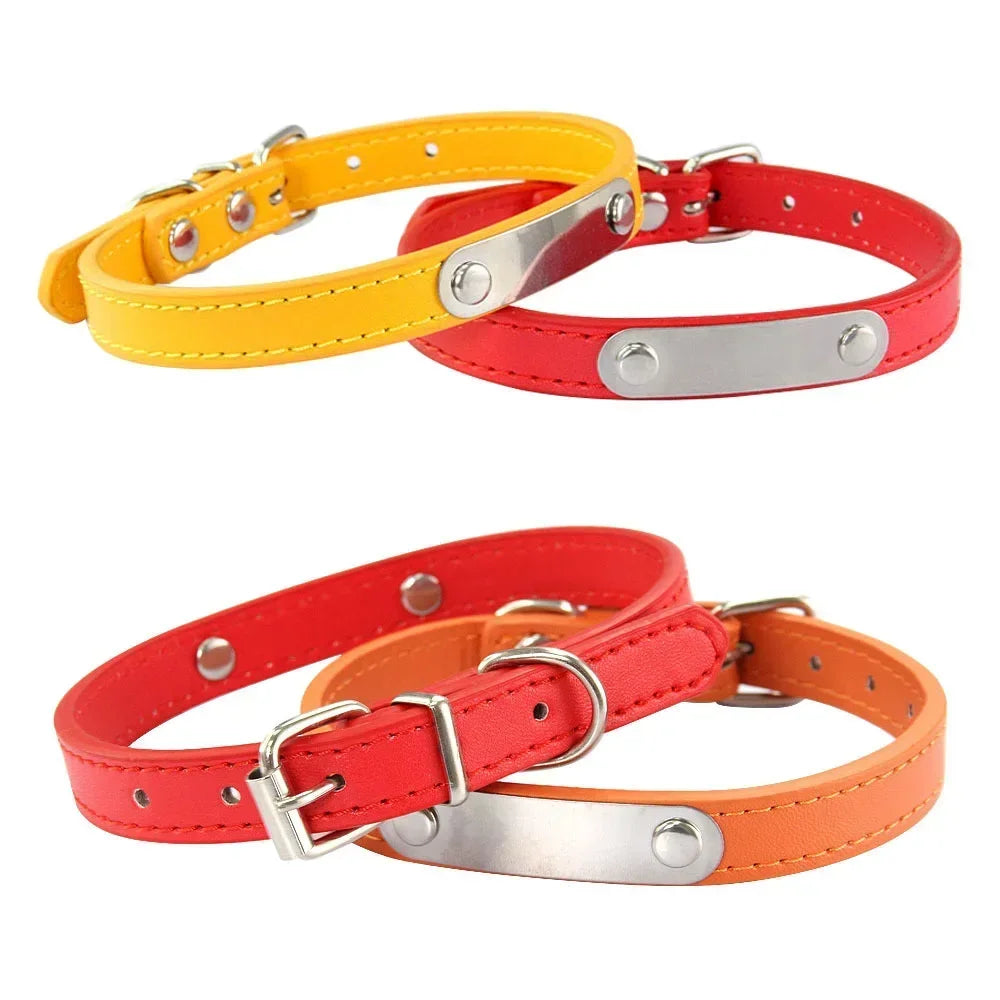 Personalized Dog Collar – Engraved Leather Pet ID Collar