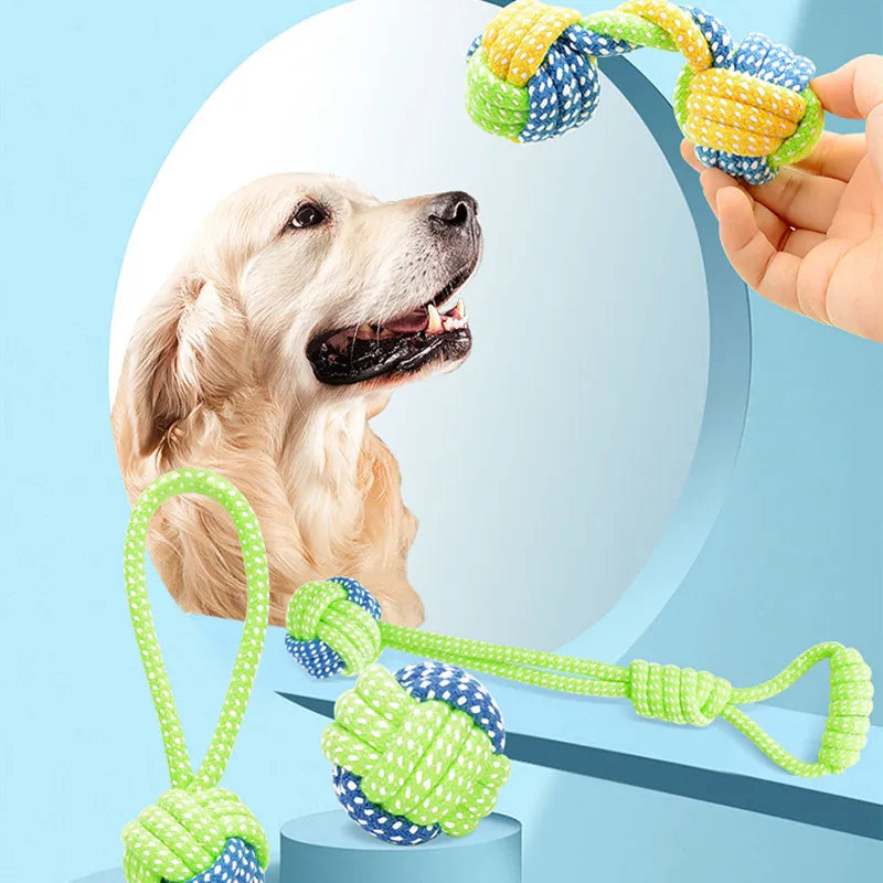 Rope Dog Toy, Cotton Chew & Interactive Dental Cleaning Toy