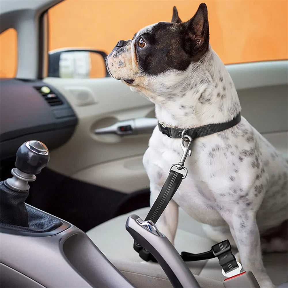 Adjustable Dog Car Seat Belt – Nylon Reflective Travel Harness