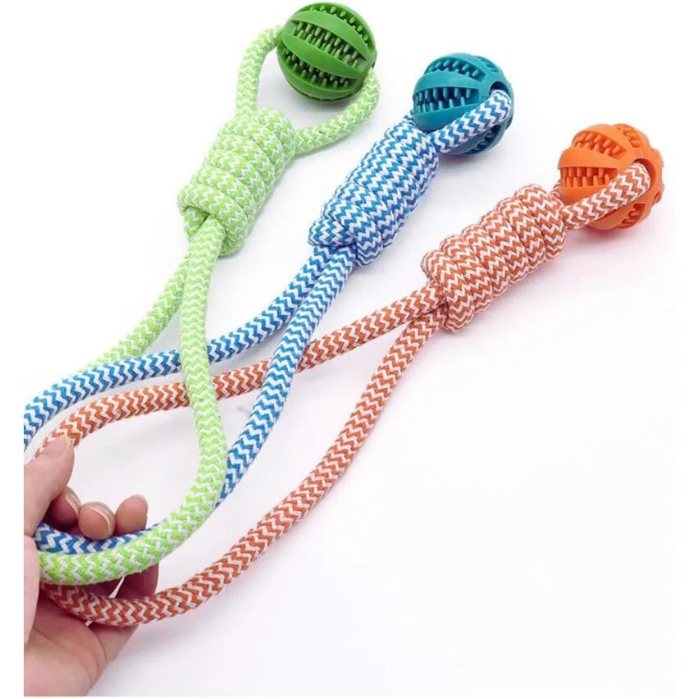 Dog Chew Toy Rubber Ball for Teeth Cleaning & Training