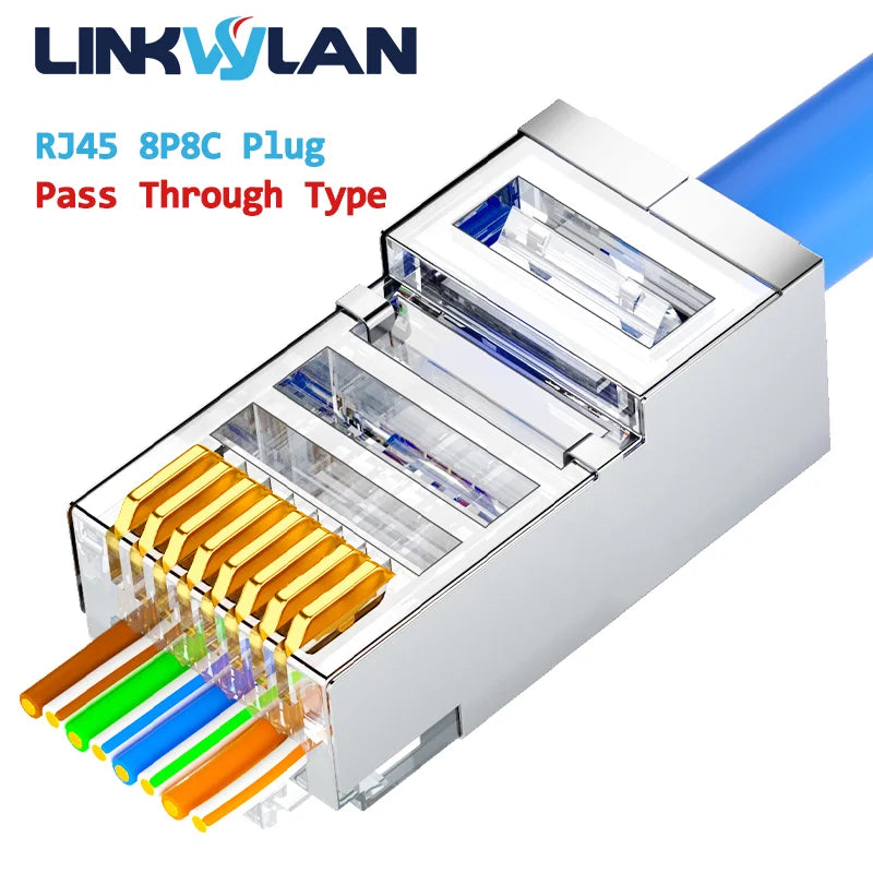 RJ45 Pass-Through Connector – Cat5e/Cat6/Cat7 Modular Plug