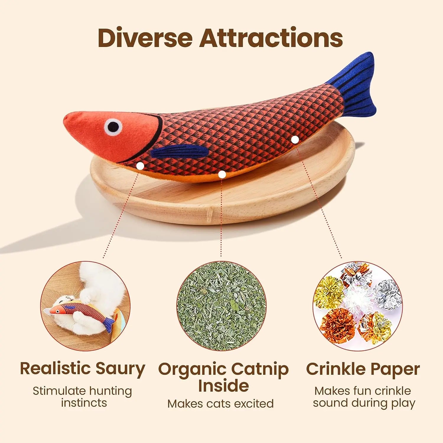 Catnip Fish Toy – Plush Interactive Cat Chew Toy