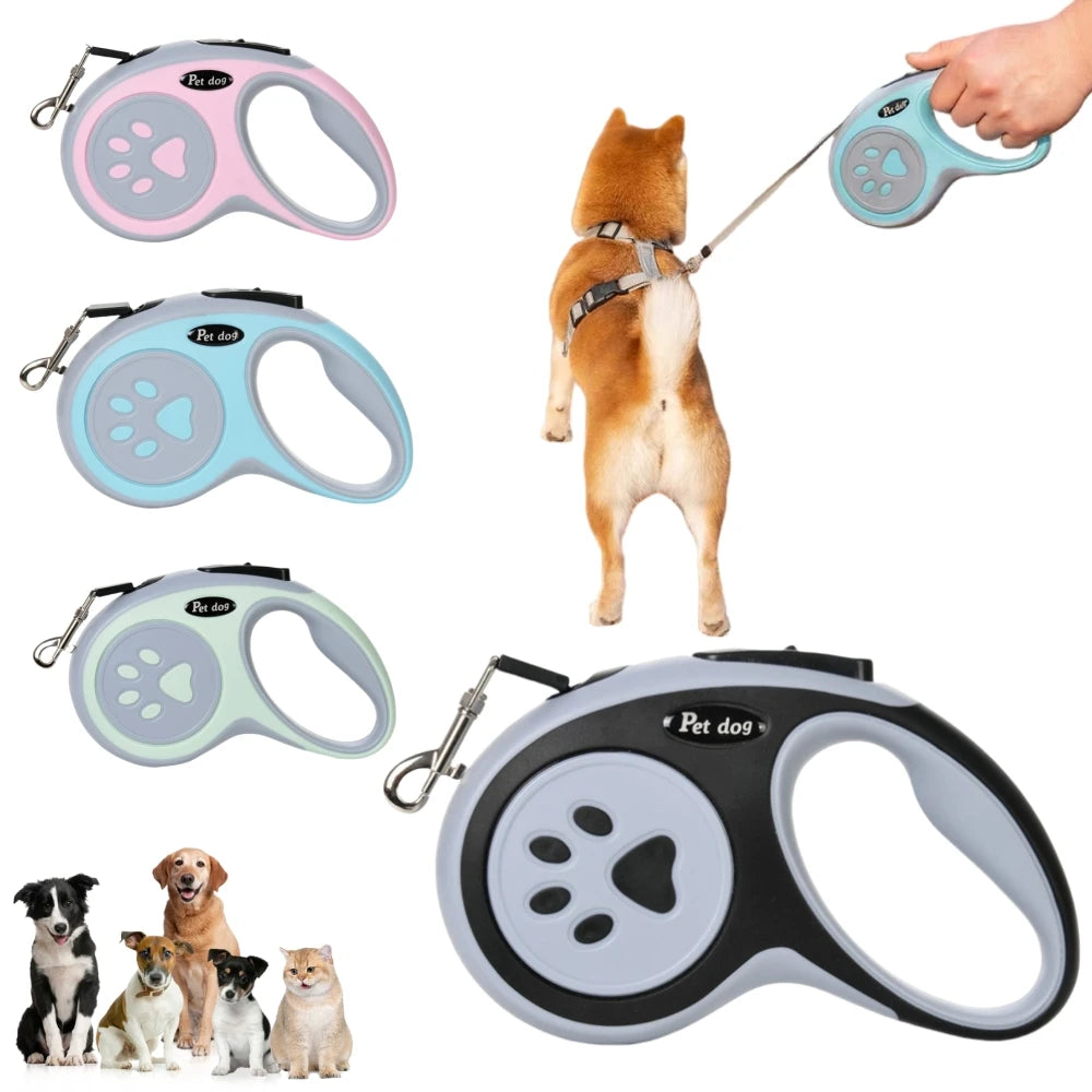 Retractable Dog Leash – 3M/5M Nylon Lead for Outdoor Walking