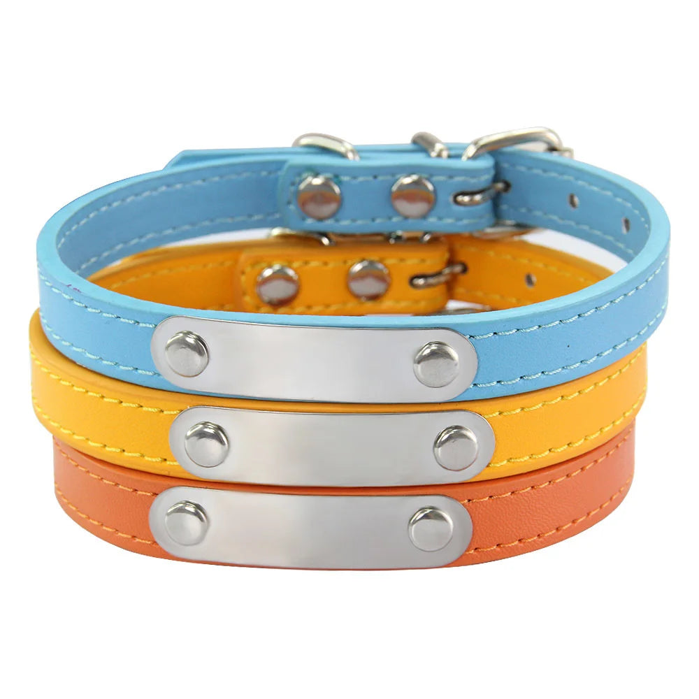 Personalized Dog Collar – Engraved Leather Pet ID Collar