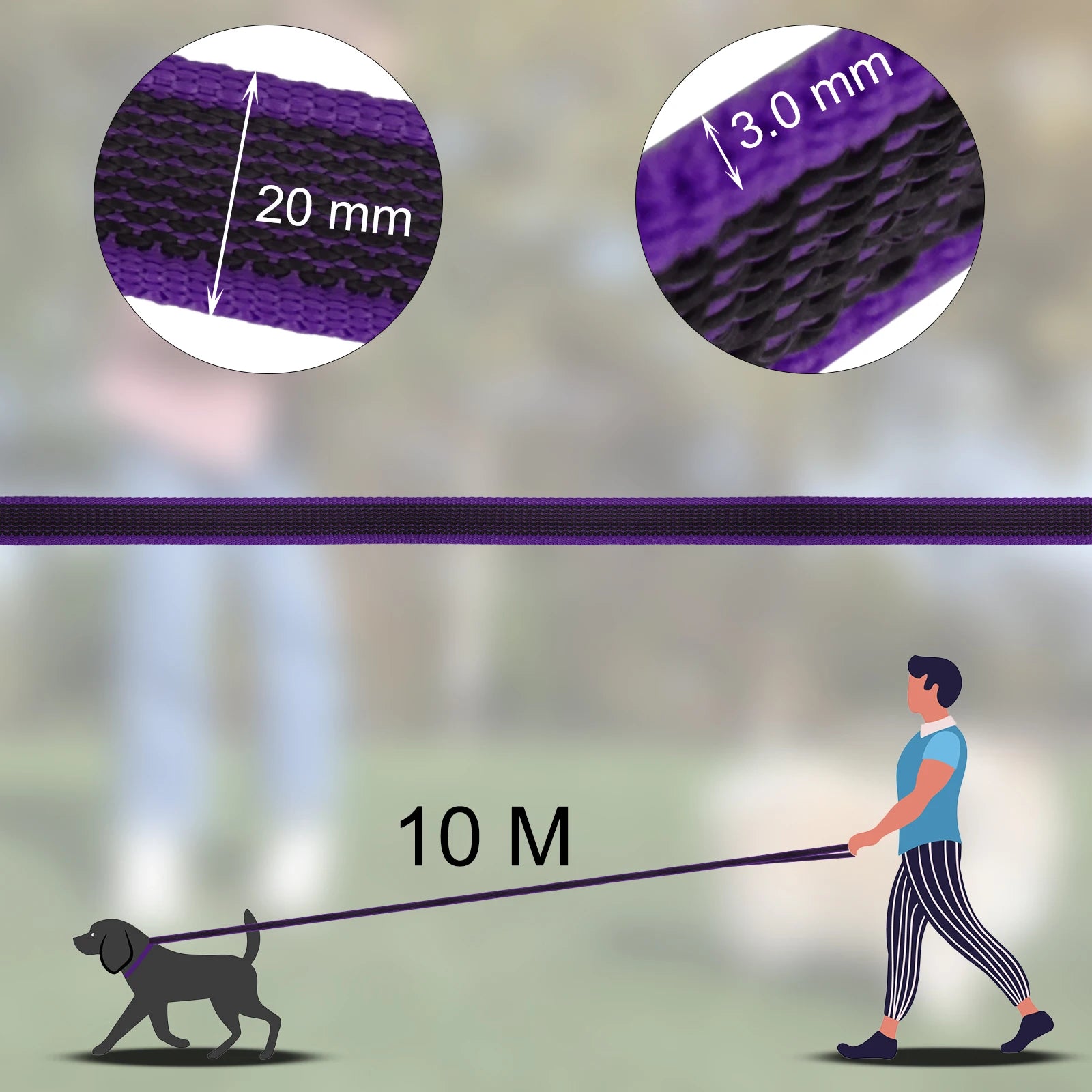 Long Dog Leash – Lightweight Training Lead With Multiple Lengths
