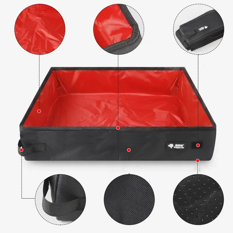 Portable Cat Litter Box – Foldable Travel Pet Toilet Tray
