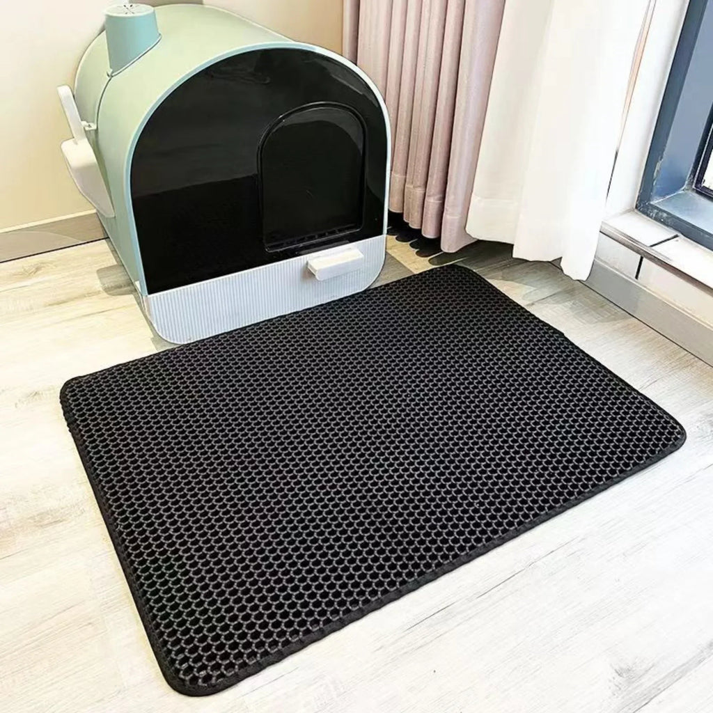 Extra Large Cat Litter Box Mat – Waterproof Washable Honeycomb Design