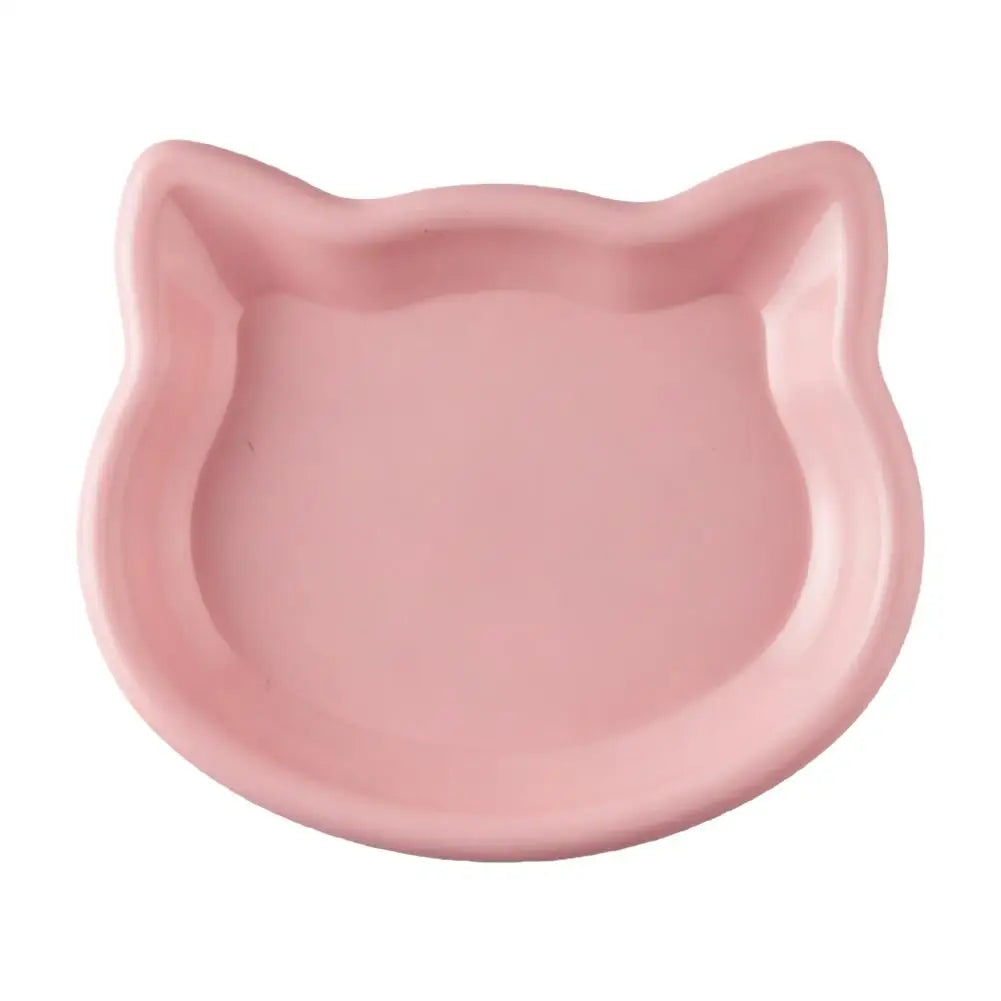 Cat Food Bowl – Shallow Plastic Cat Feeding Dish for Wet & Dry Food