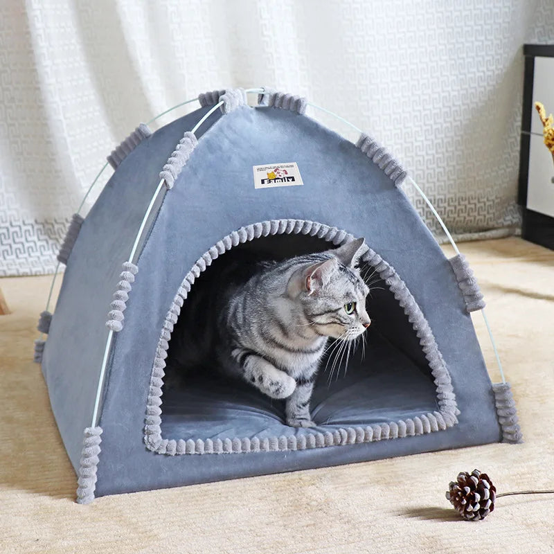 Foldable Cat House – Portable Four-Season Pet Tent