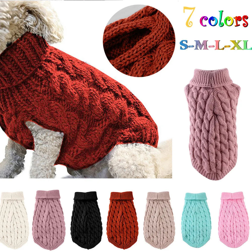 Dog Sweater for Small Dogs Warm Knit Winter Pet Clothing
