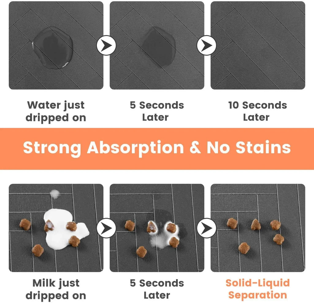 Pet Feeding Mat, Absorbent Waterproof Bowl Mat for Dogs & Cats