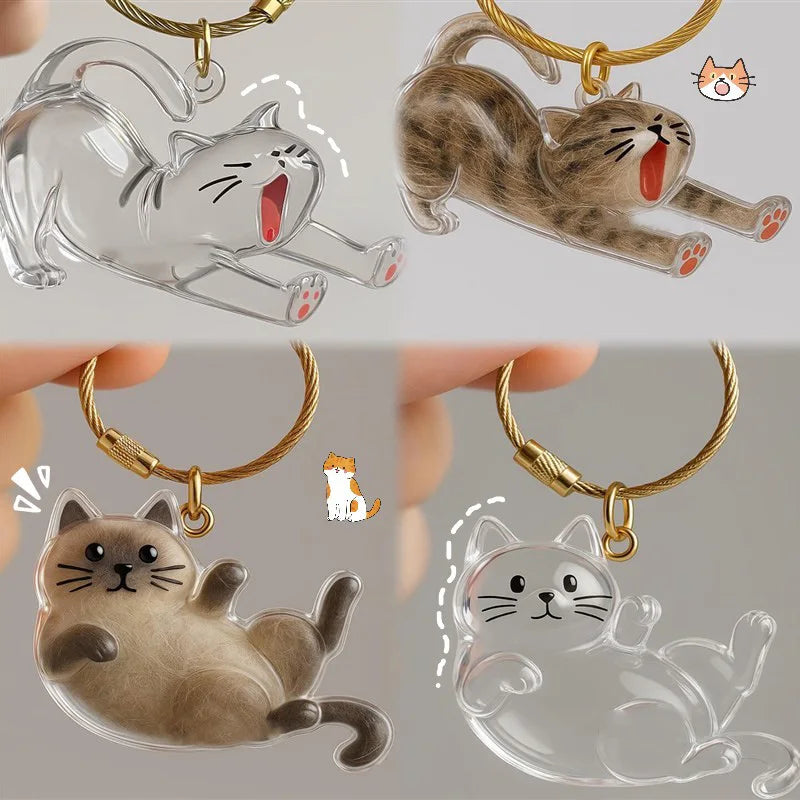 Cat Hair Memorial Keychain – Pet Fur Keepsake Storage Capsule