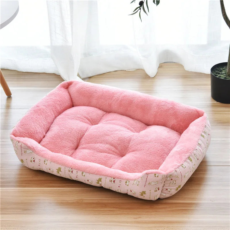 Large Dog Bed – Warm Square Pet Nest for Dogs & Cats
