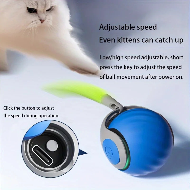 Interactive Cat Ball Toy with Touch Sounds and Catnip Compartment
