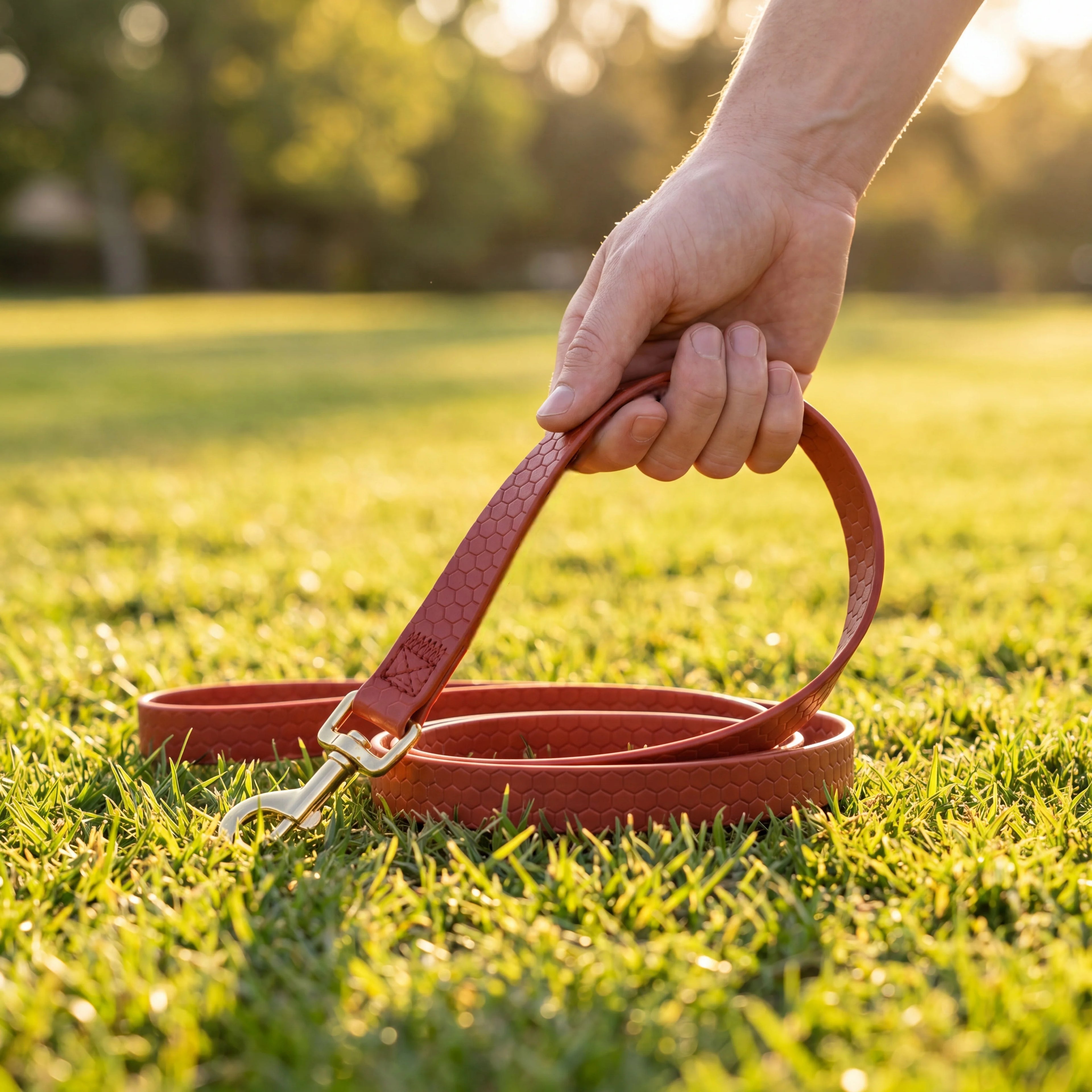 PVC Dog Leash – Waterproof Honeycomb Texture with Quick-Release Buckle