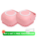 Dog Bath Brush Silicone Shampoo Dispenser Massage Scrubber