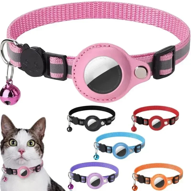 AirTag Cat Collar with Reflective Holder, Bell & Adjustable Fit
