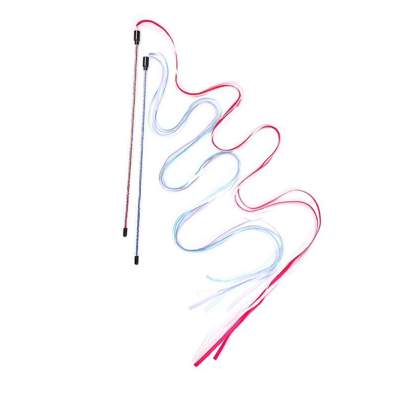 Cat Teaser Wand Long Ribbon Interactive Toy for Kittens