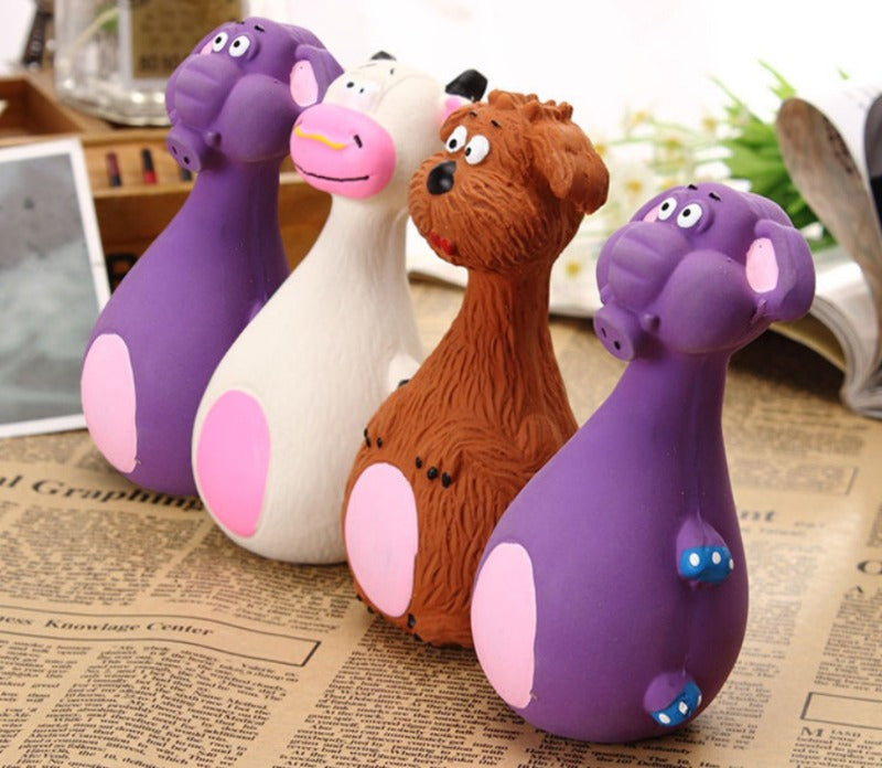 Dog Chew Toy Rubber Squeaky Dental Toy for Dogs & Cats  Character count: 55