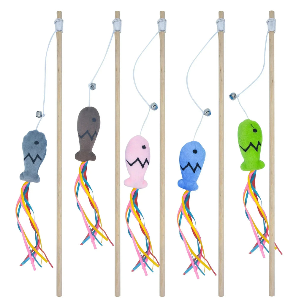 Cat Wand Toy with Bell & Catnip – Interactive Teaser for Indoor Cats