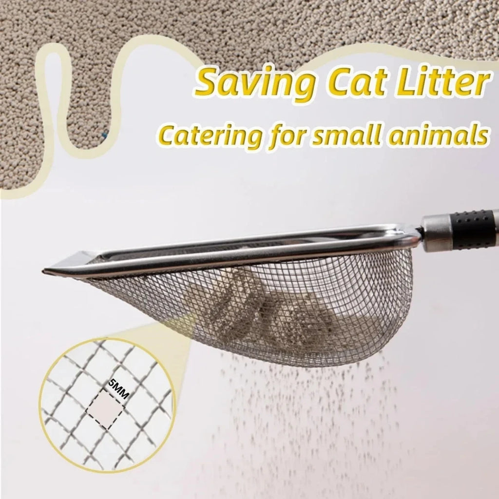 Cat Litter Scoop – Stainless Steel Fine Mesh Waste Shovel