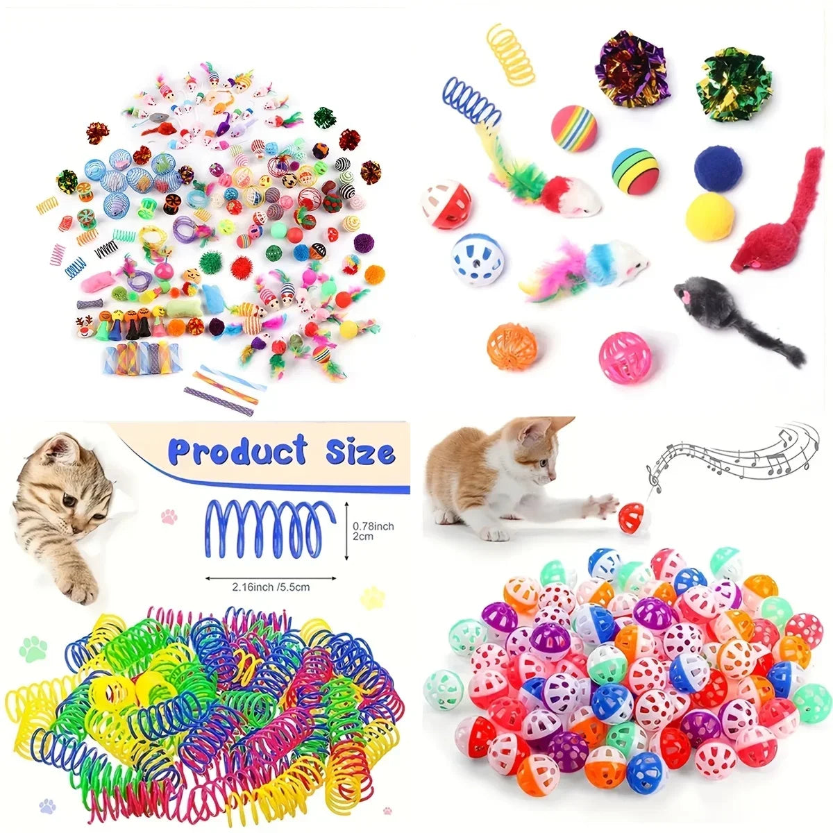 Cat Toys – Mixed Variety Plastic and Plush Toys