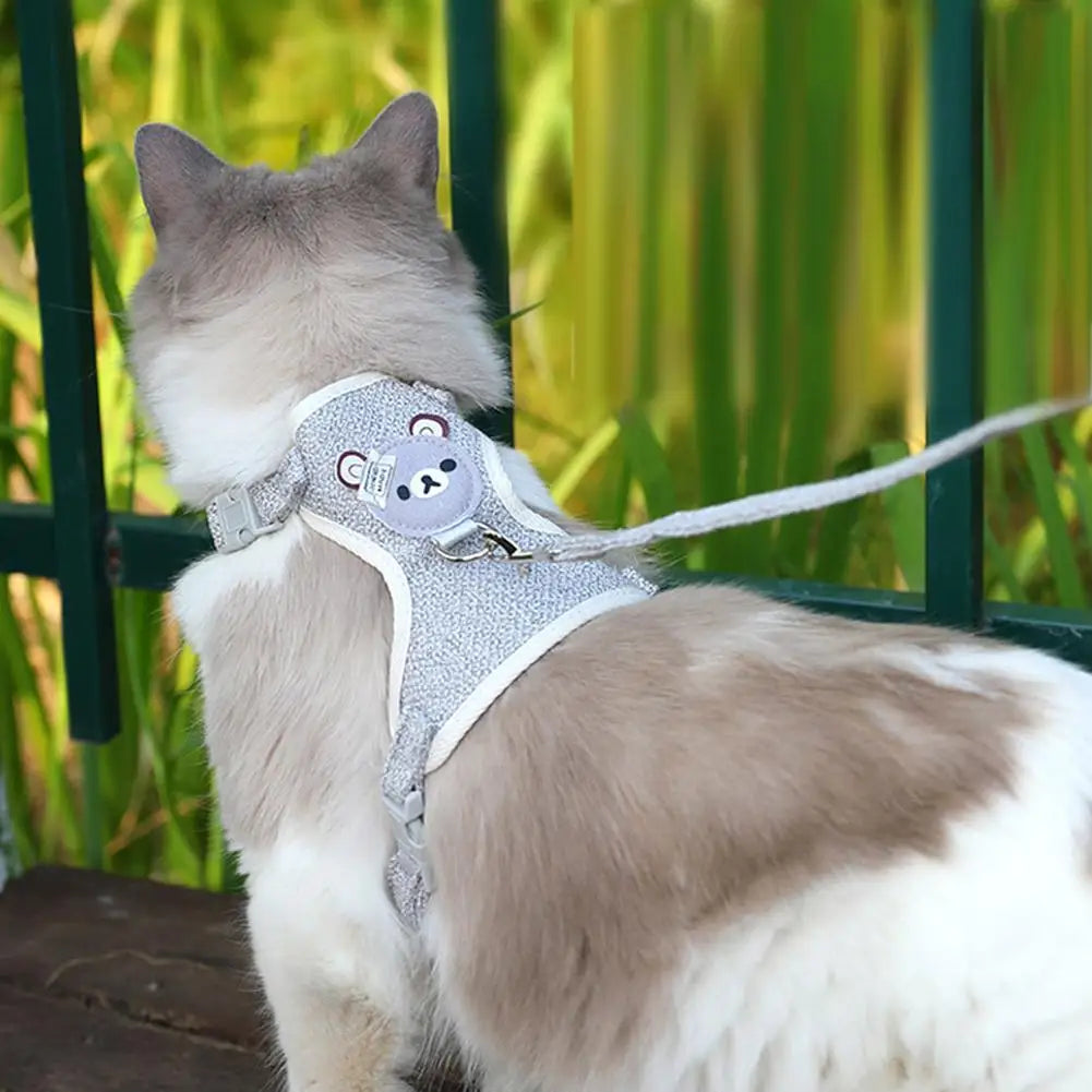Cat Harness and Leash Set – Adjustable Undershirt Vest
