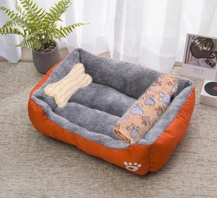 Large Dog Bed – Warm Square Pet Nest for Dogs & Cats