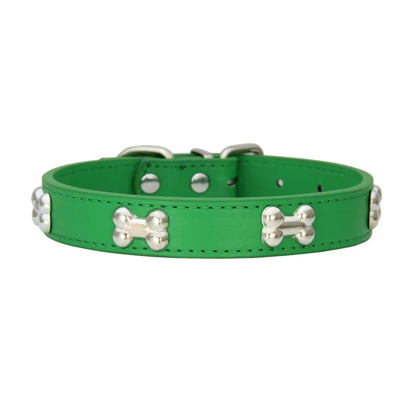 Leather Dog Collar Breakaway Puppy Collar for Small & Large Dogs