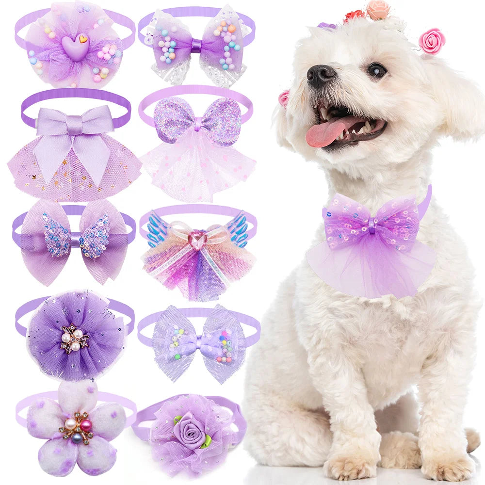 Pet Bow Collar Adjustable Lace Dog & Cat Necktie Set