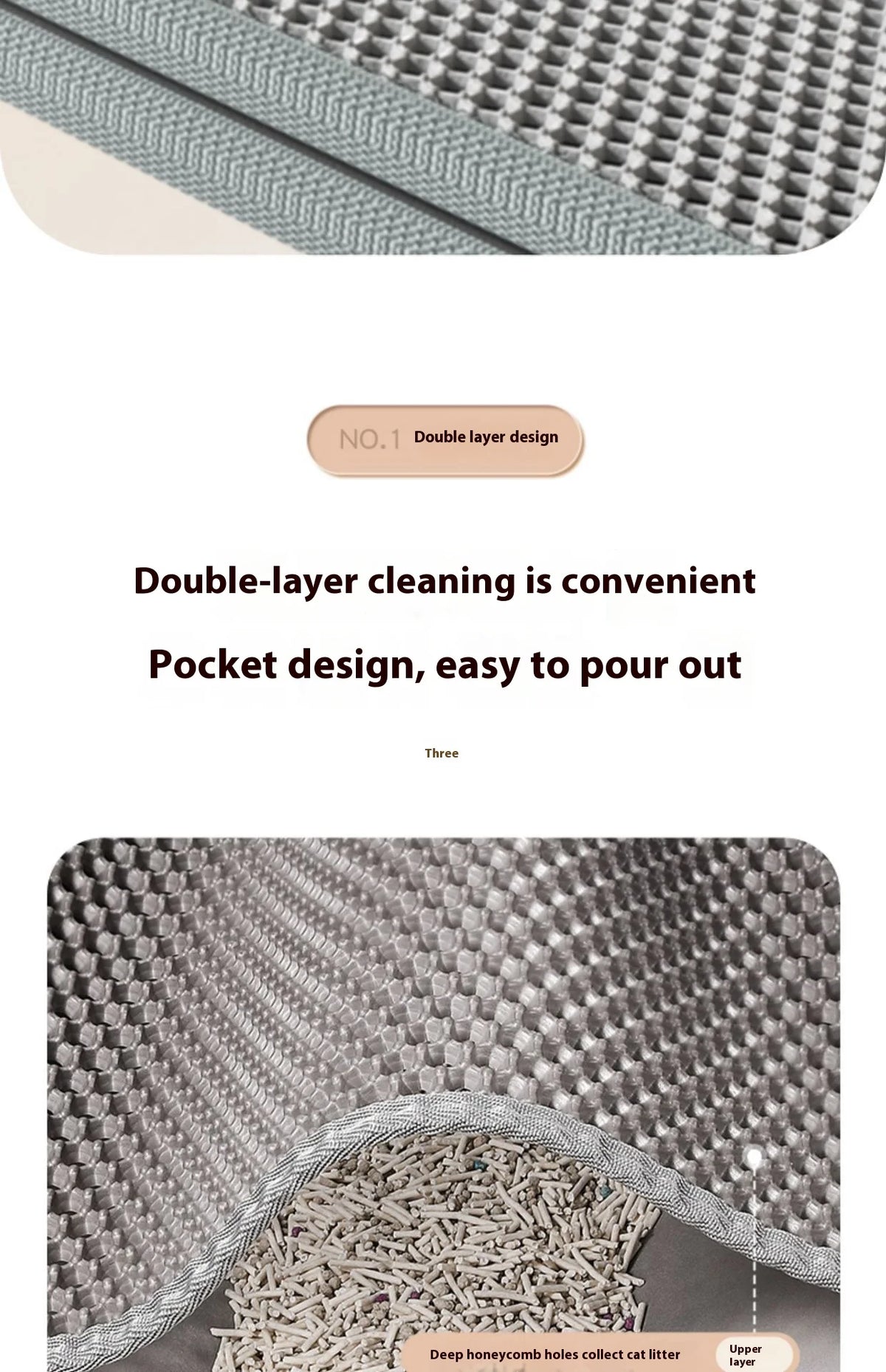 Cat Litter Mat – 2-Layer Waterproof Sand Trapping Mat