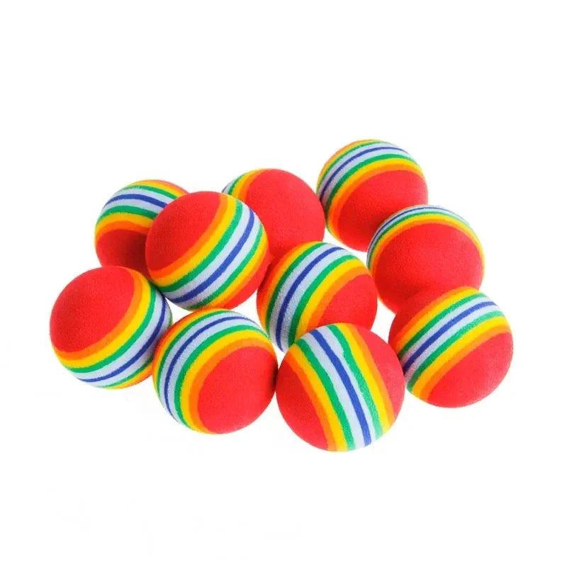 Rainbow Cat Ball Toy – Interactive Rubber Play Ball