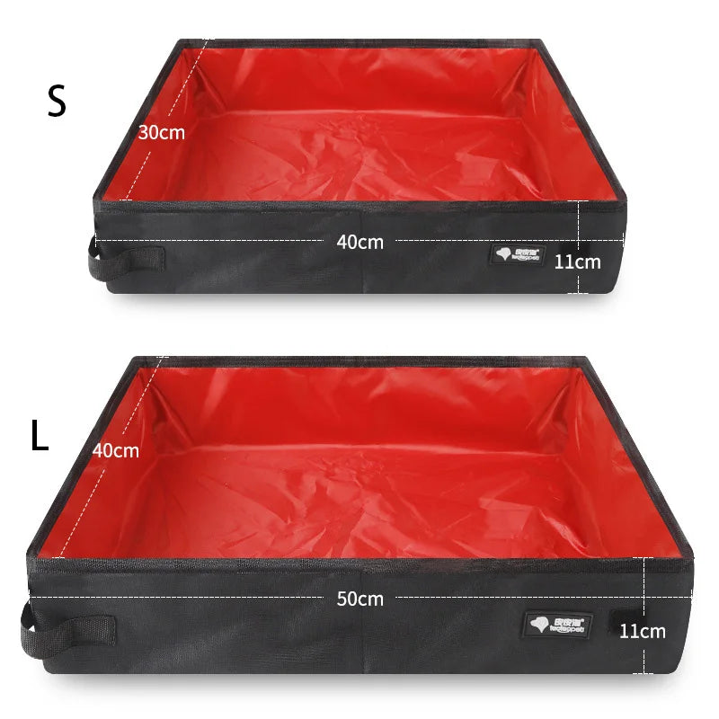 Portable Cat Litter Box – Foldable Travel Pet Toilet Tray