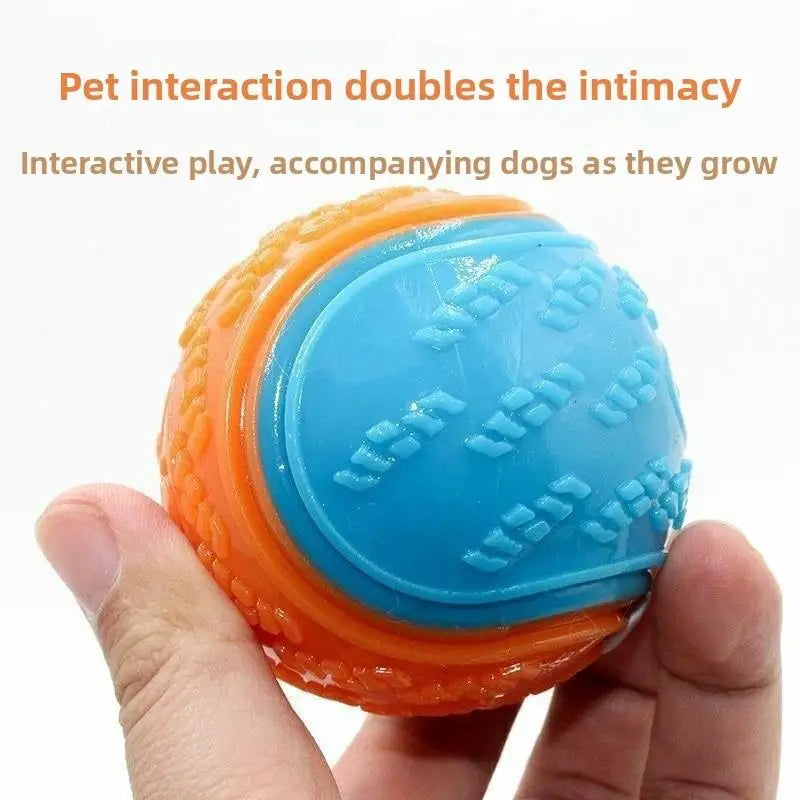 Dog Chew Ball Silicone Squeaky Teeth Cleaning Toy