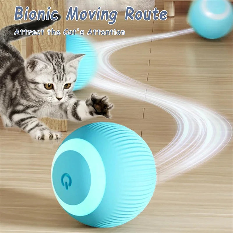Automatic Interactive Cat Toy Ball – USB Rechargeable Rolling Toy
