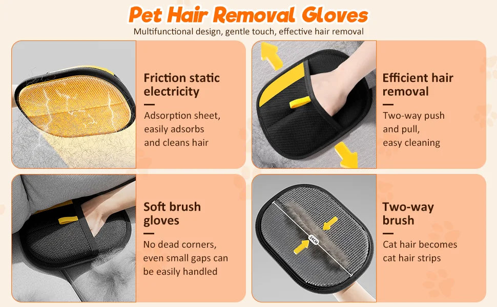 Pet Hair Remover Glove – Reusable Dog & Cat Grooming Tool