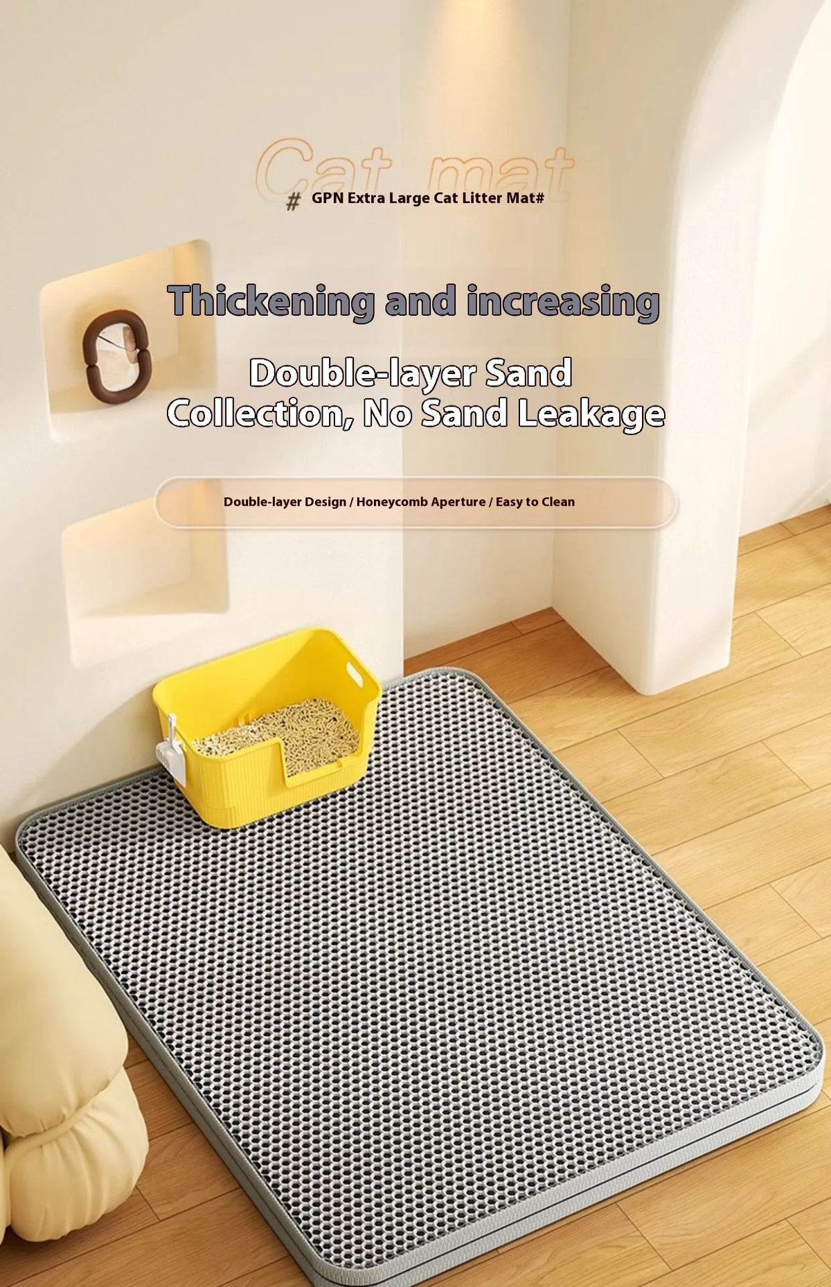 Cat Litter Mat – 2-Layer Waterproof Sand Trapping Mat