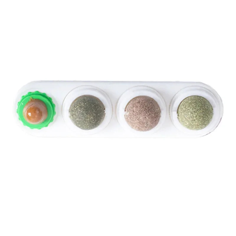 Catnip Wall Ball Toy – Rotating Interactive Cat Teeth Cleaning Toy