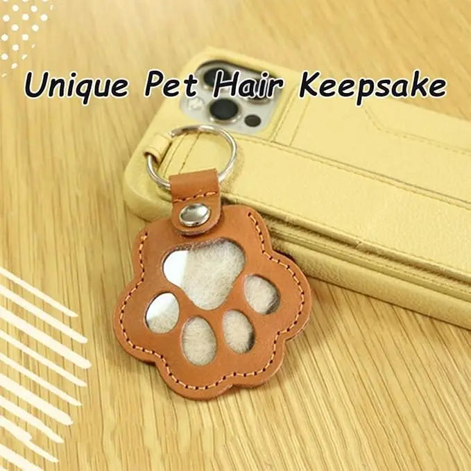 Pet Hair Keepsake – Leather Fur Memory Keychain for Dogs & Cats