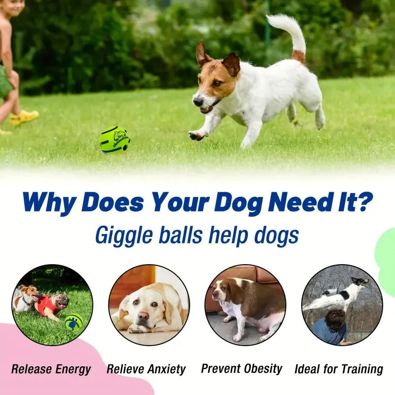 Interactive Dog Ball – Giggle Sound Toy for Training & Play