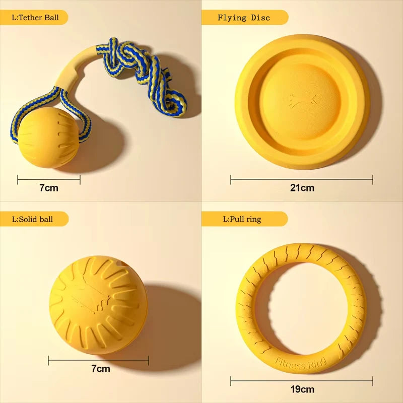 Dog Toy Set – EVA Ball, Flying Disc & Tug Rope