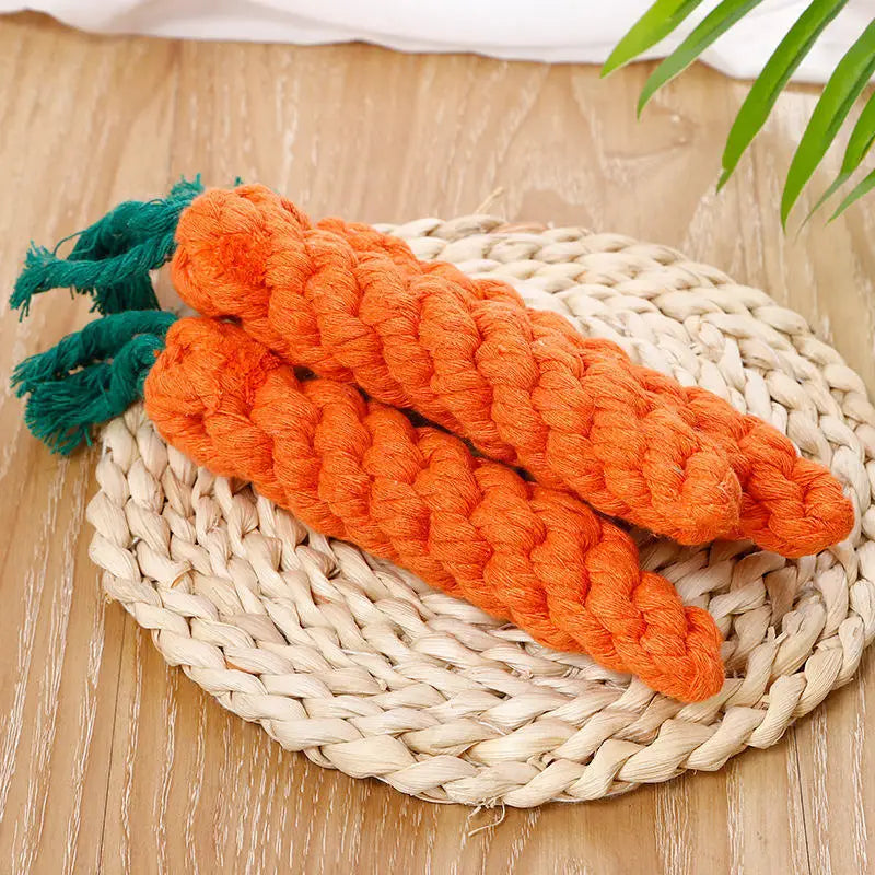 Dog Rope Toy – Carrot Shape Cotton Chew Toy