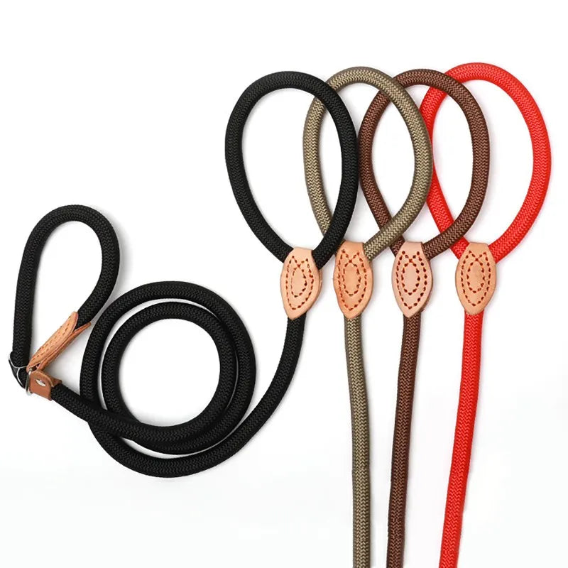 Slip Rope Dog Leash – Adjustable Braided Training Lead for Large Dogs