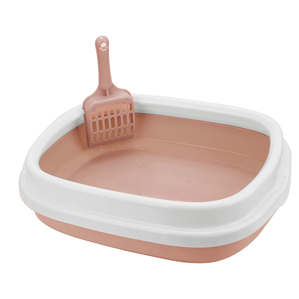Cat Litter Box – Semi-Closed Toilet Tray with Scoop