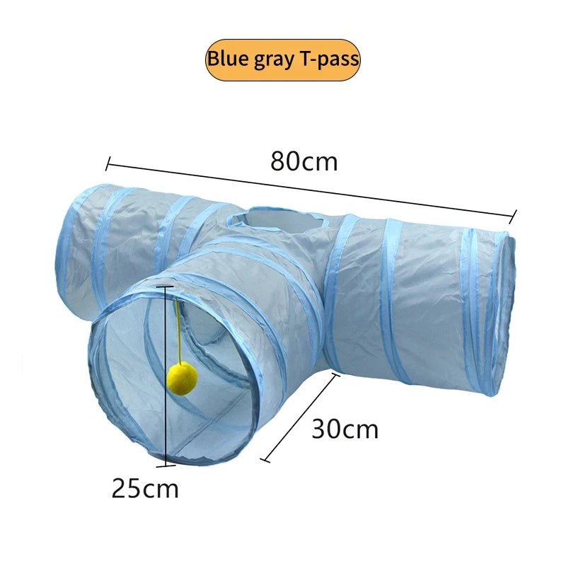 Cat Tunnel Toy – Foldable S-Shape Interactive Tunnel for Indoor Cats