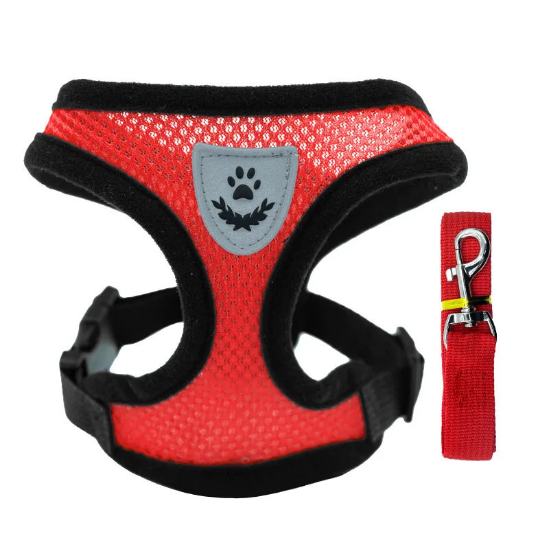 Adjustable Dog Harness Vest, Mesh Puppy Walking Harness