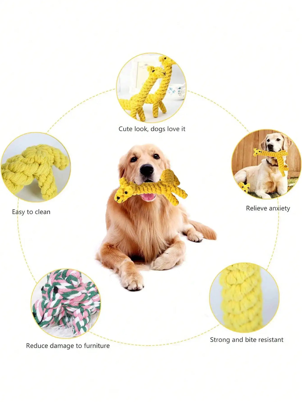 Rope Dog Toy – Knotted Cotton Chew Toy for Small & Medium Dogs